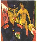 Ernst Ludwig Kirchner Self-portrait as a Soldier France oil painting artist